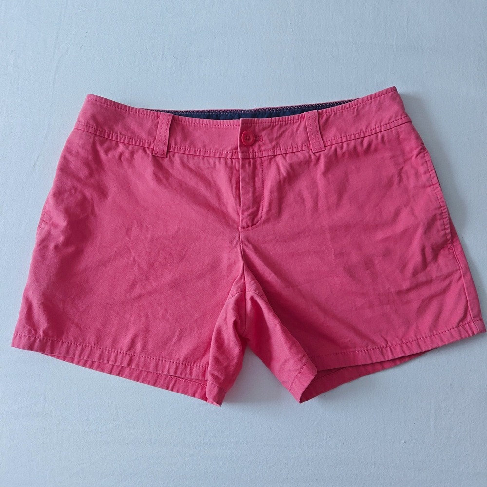 Lilly Pulitzer Palm Beach Fit Pink Chino Shorts Women Size 8 Low Rise 4in Inseam